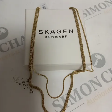BOXED SKAGEN DOUBLE GOLD MESH NECKLACE