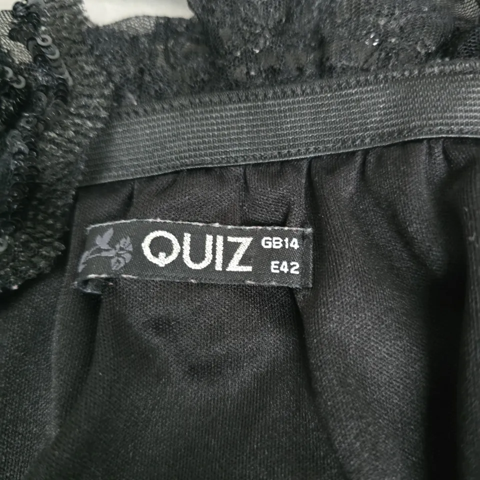 QUIZ WOMEN'S BLACK SEQUINED DRESS, UK 14 (EU 42)