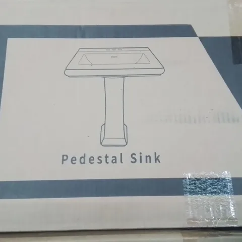 PALLET CONTAINING 4 DEERVALLEY DV-1P521 PEDESTAL BATHROOM SINK BASINS