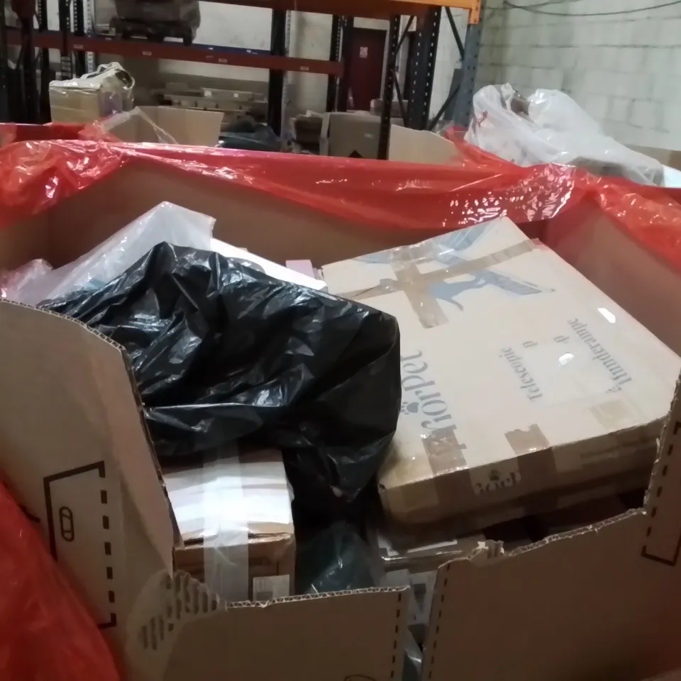 PALLET OF ASSORTED HOUSEHOLD GOODS AND PRODUCTS TO INCLUDE;RETRACTABLE SAFETY GATE,KEYBOARD