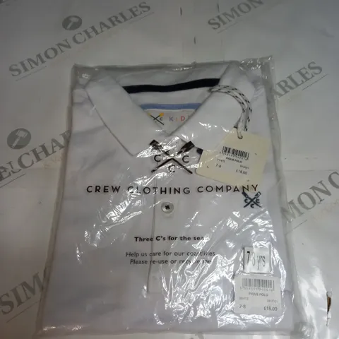 BAGGED CREW CLOTHING COMPANY PIQUE POLO SHIRT SIZE 7-8 YEARS
