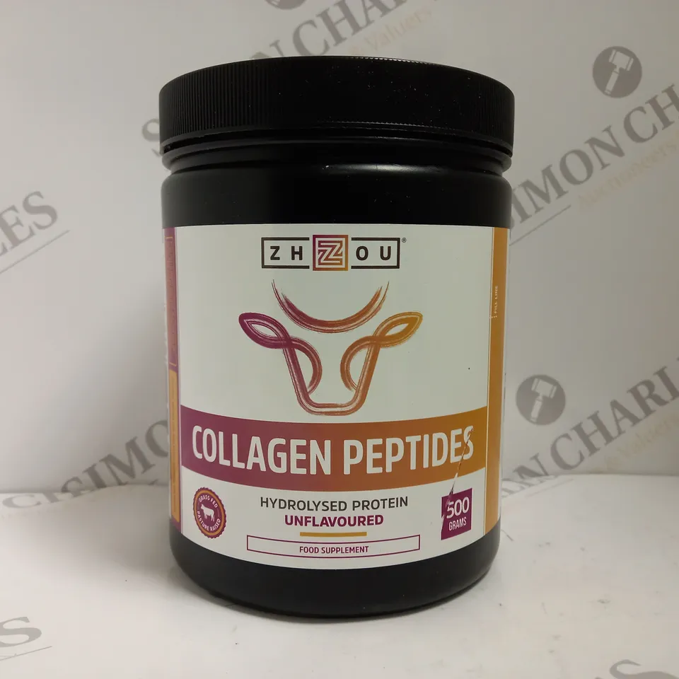 ZHOU COLLAGEN PEPTIDES HYDROLYSED PROTEIN UNFLAVOURED 500G 