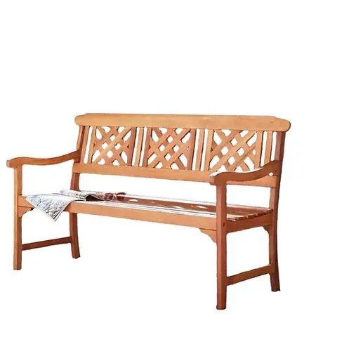 MODCRAFT 3 SEATER OUTDOOR WOODEN GARDEN BENCH , HARDWOOD, W146CM