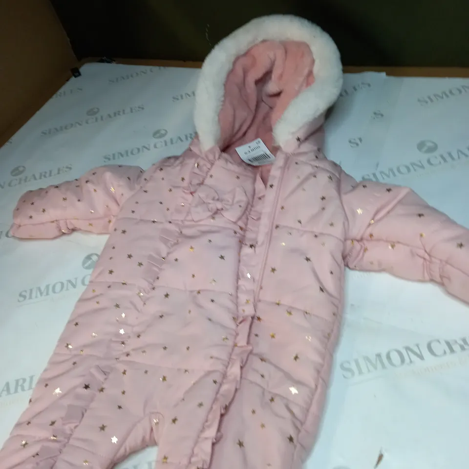 BABY ALL IN 1 SNOWSUIT WITH FAUZ FUR HOOD SIZE 0-3 MONTHS