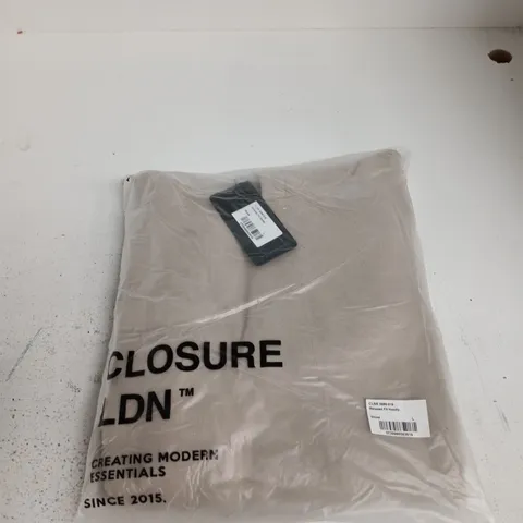 CLOSURE LONDON RELAXED FIT HOODY - STONE - SIZE L