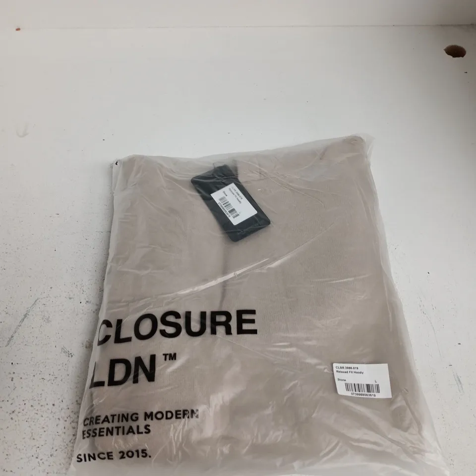 CLOSURE LONDON RELAXED FIT HOODY - STONE - SIZE L