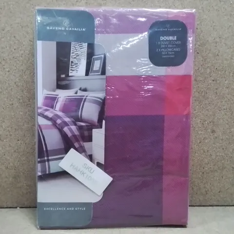 BRAND NEW GAVENO CAVAILIA DOUBLE DUVET COVER SET- PURPLE