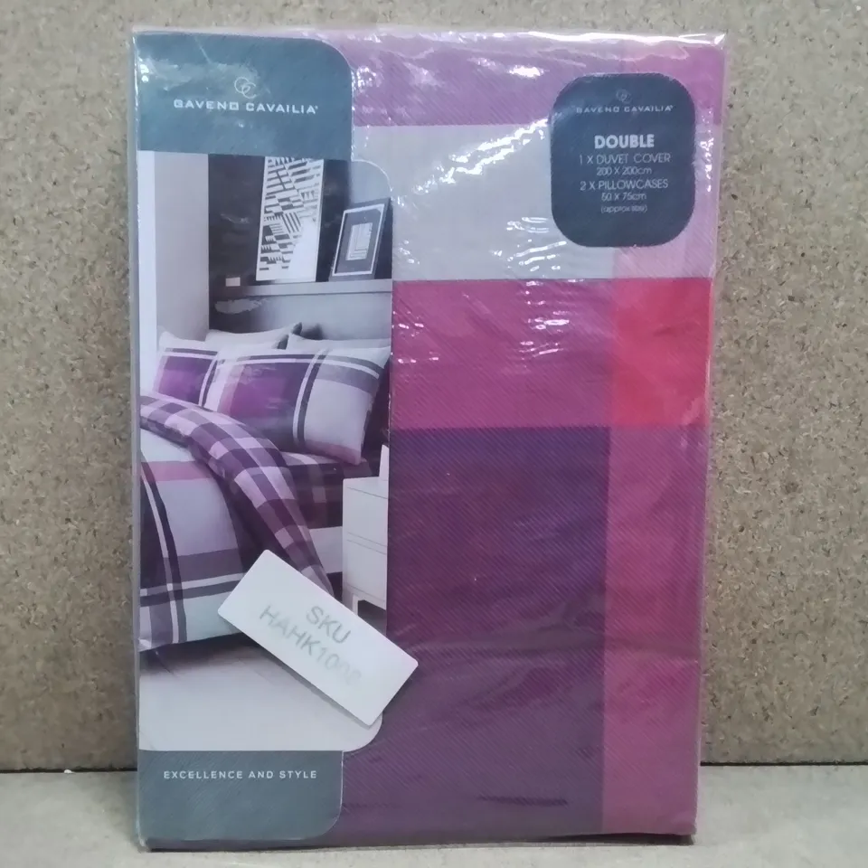 BRAND NEW GAVENO CAVAILIA DOUBLE DUVET COVER SET- PURPLE 