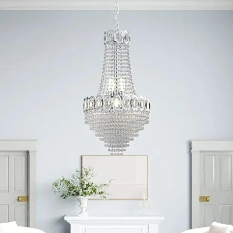 BOXED 6-LIGHT EMPIRE CHANDELIER (1 BOX)