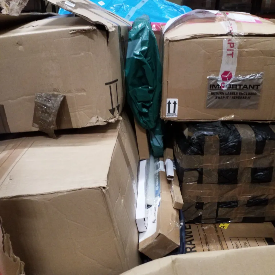PALLET CONTAINING ASSORTED PRODUCTS INCLUDING 7.5L AIR FRYER, BOOSTER SEAT, BABY SWING & 10" SQUARE PLATES