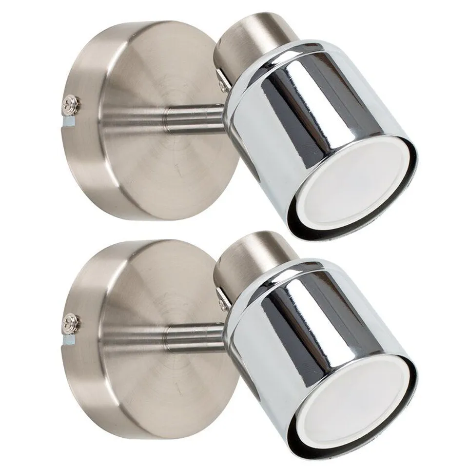 BOXED LAUREL 1-LIGHT CHROME WALL SPOTLIGHT