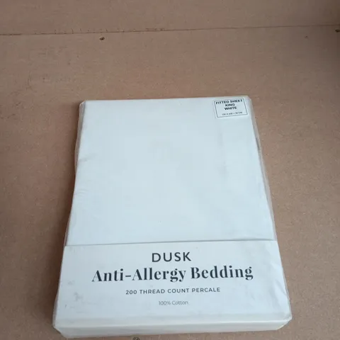 DUSK ANTI-ALLERGY KING FITTED SHEET – WHITE 