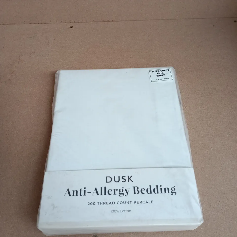 DUSK ANTI-ALLERGY KING FITTED SHEET – WHITE