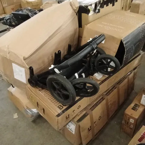 PALLET OF ASSORTED INCOMPLETE OR DAMAGED HOUSEHOLD GOODS AND PRODUCTS TO INCLUDE; PRAM PARTS, TREADMILL. TRAMPOLINE PARTS ETC