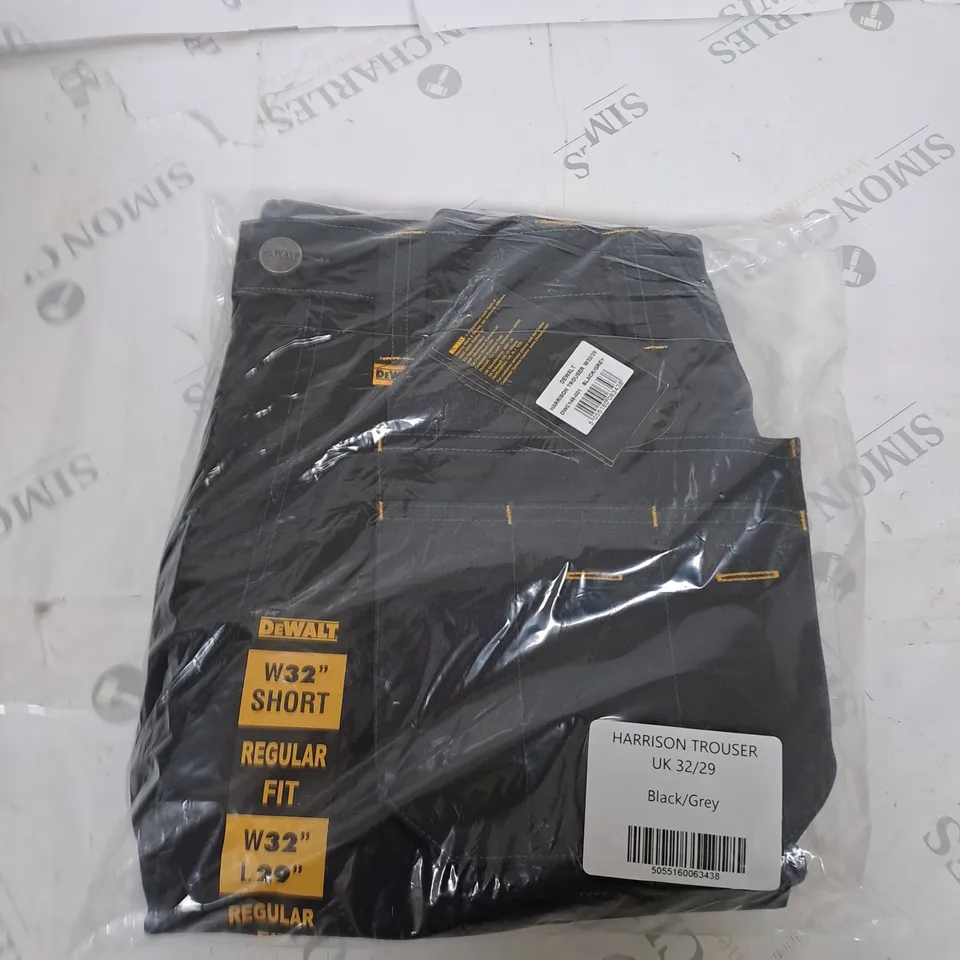 BAGGED DEWALT HARRISON WORK TROUSERS SIZE W32 L29