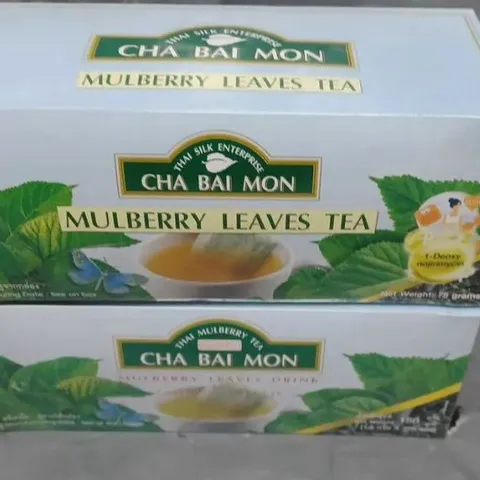 PALLET OF APPROXIMATELY 900 BOXES OF THAI SILK ENTERPRISE CHA BAI MON MULBERRY LEAVES TEA TO INCLUDE75G AND 150G BOXES