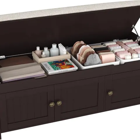 BOXED HOMEFORT 41.3" SHOE BENCH WITH LIFT, ESPRESSO
