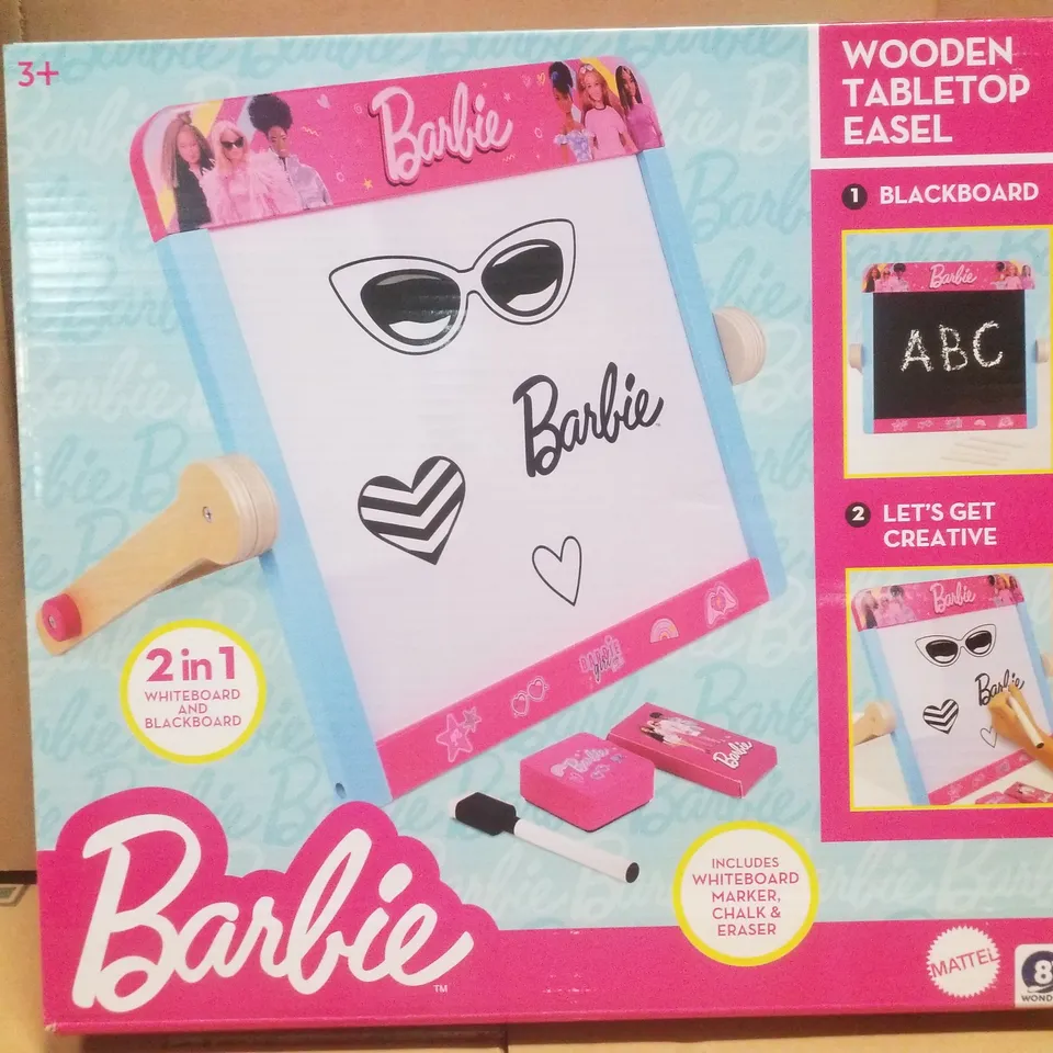 BOXED BARBIE WOODEN TABLETOP EASEL 