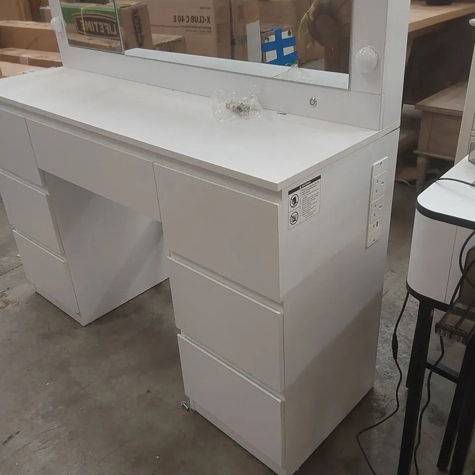 120CM DRESSING TABLE WITH MIRROR BULB LIGHT MAKEUP VANITY WITH JEWELRY CABINET