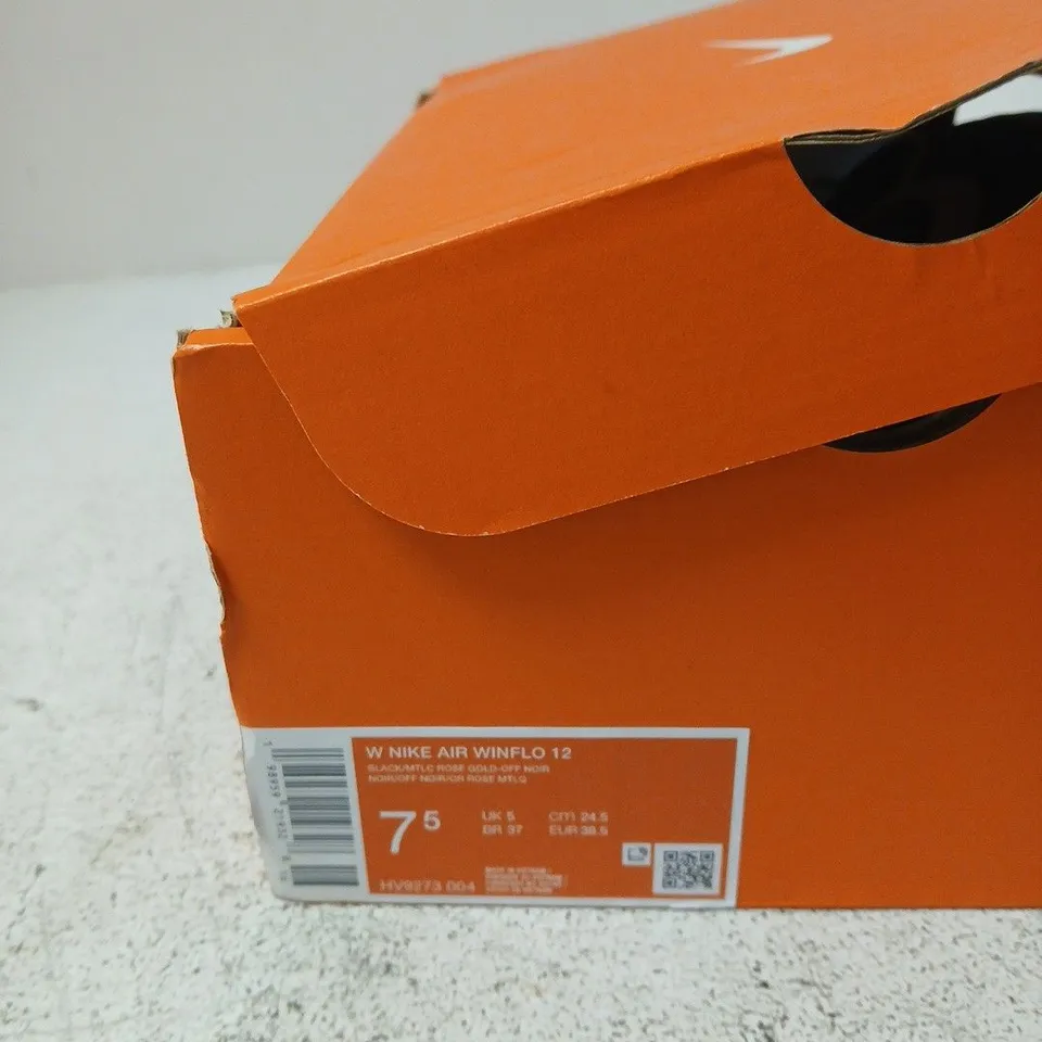 NIKE AIR WINFLO 12 RUNNING SHOES – BLACK/PEACH, UK5 (US7.5) – BOXED