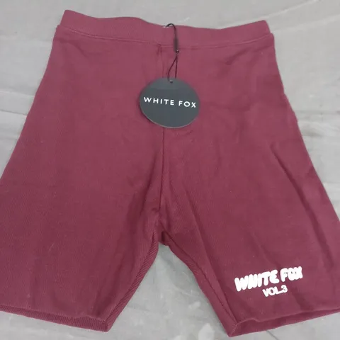WHITE FOX VOL.3 OFFSTAGE RIBBED BIKE SHORTS, RED VELVET - UK SIZE S