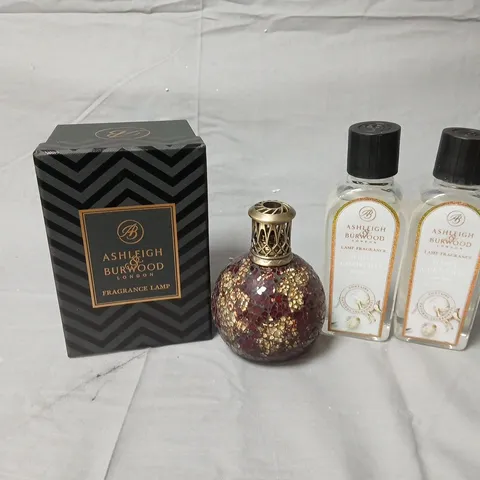 ASHLEIGH & BURWOOD DRAGONS EYE FRAGRANCE LAMP – MOSAIC GLASS WITH 2 WHITE CHRISTMAS FRAGRANCE OILS