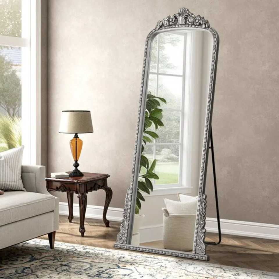 BOXED ARCH HALLWAY MIRROR METAL FRAME