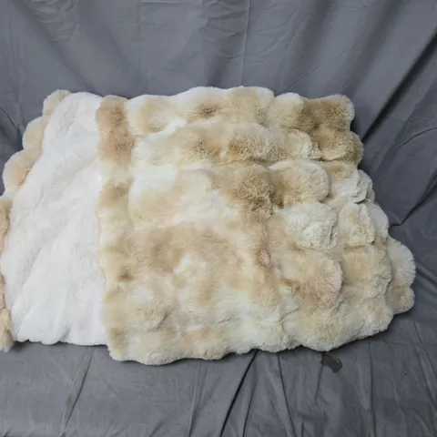 COZEE HOME LARGE FAUX FUR THROW - BEIGE