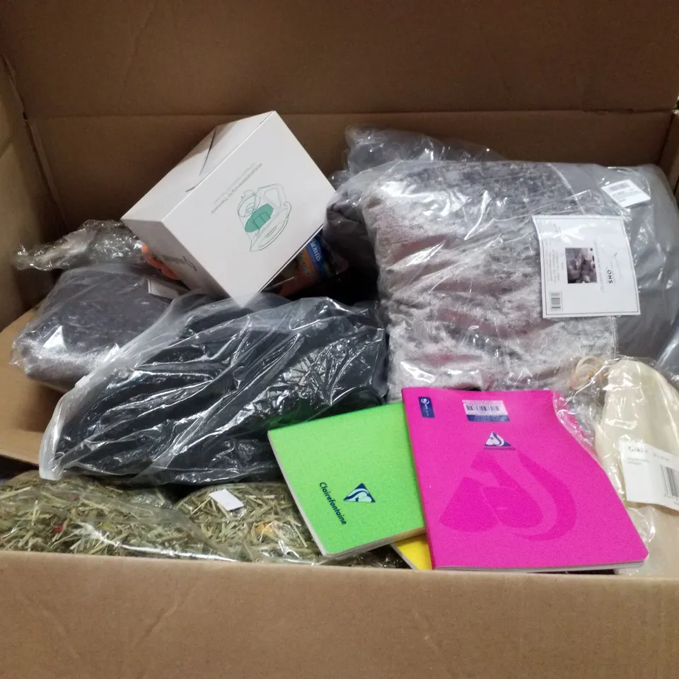 PALLET CONTAINING ASSORTED PRODUCTS INCLUDING CAT FOOD, CRUSHED VELVET DUVET SET, NICOTINE GUM, PET GROOMING TOOL, NOTEBOOKS, GNOOCHI BOARD & ROLLING PIN