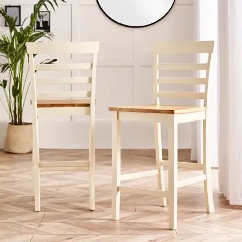 BOXED MONTAY SOLID WOOD BREAKFAST BAR STOOL - TRADITIONAL RUSTIC FARMHOUSE KITCHEN STYLE (1 BOX)