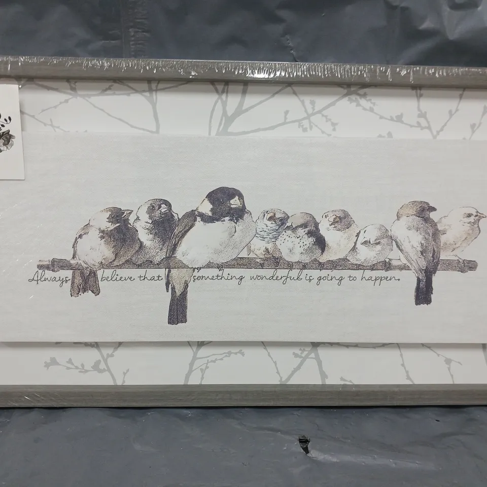 ART FOR THE HOME INNOCENCE BIRDS FRAMED CANVAS RRP £62