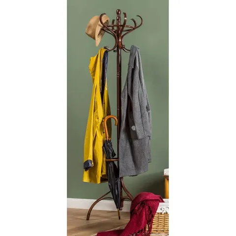 MCDOUGLE SOLID WOOD WALNUT FREESTANDING COAT STAND 