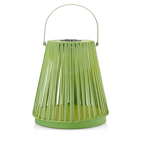 GARDEN STORIES BRAIDED ROPE MEDIUM SOLAR POWERED LED LANTERN