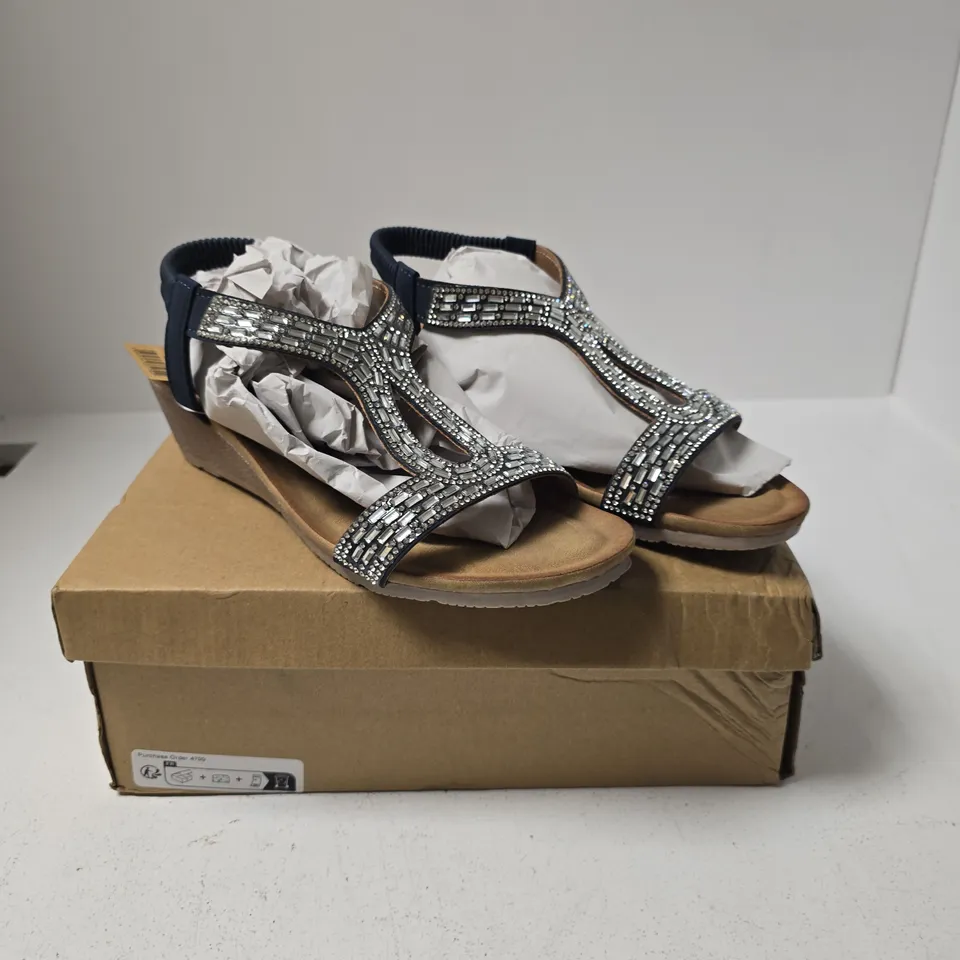 JO & JOE CAPE VERDE NAVY SANDALS, UK 5