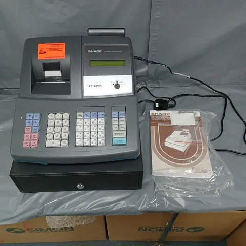 BOXED SHARP ELECTRONIC CASH REGISTER XE-A203 - COLLECTION ONLY 