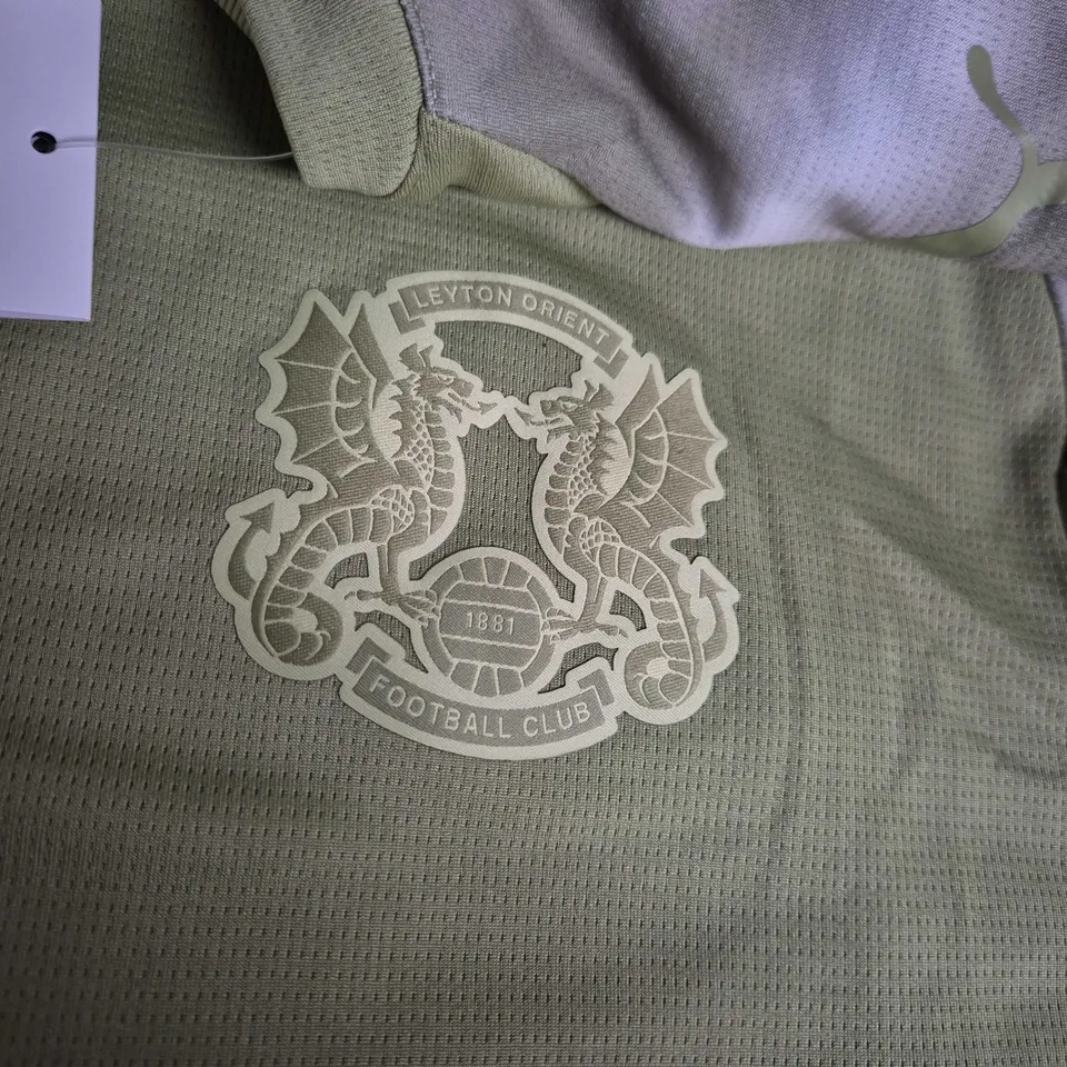 LEYTON ORIENT FC AWAY SHIRT – KAI-NIKLAS 20, CALMING GREEN, PUMA, SIZE UK L