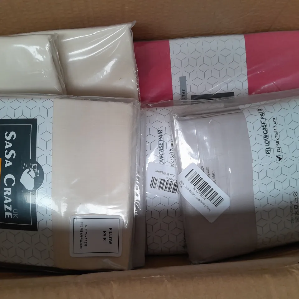 BOX OF APPROXIMATELY 15 ASSORTED SASA CRAZE BEDDING ITEMS IN VARIOUS STYLES AND COLOURS