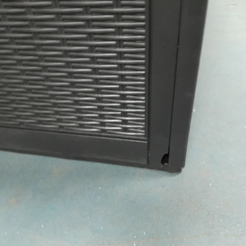 BLACK PLASTIC 380L GARDEN STORAGE TUB WITH CUSHION