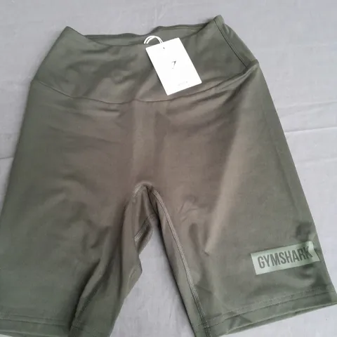 GYMSHARK BLOCK CYCLING SHORTS IN GREEN - XS