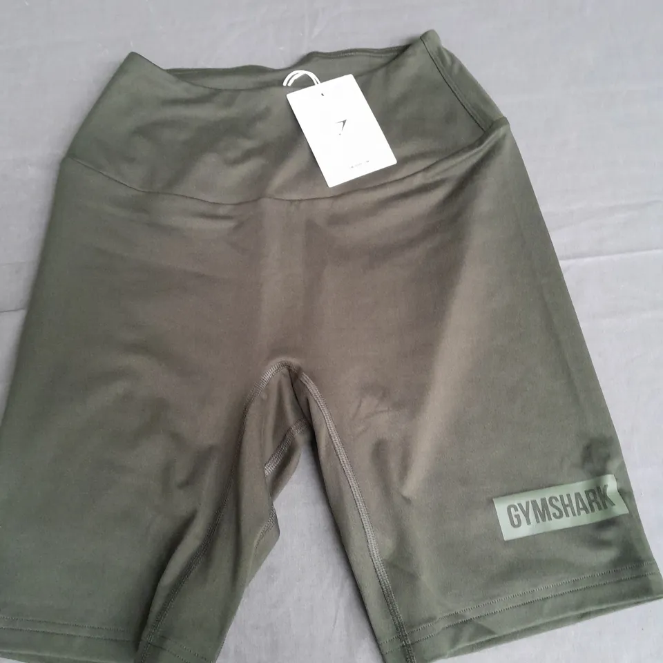 GYMSHARK BLOCK CYCLING SHORTS IN GREEN - XS