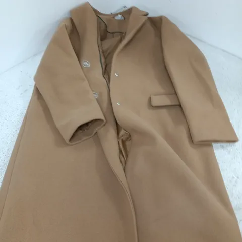 RED HERRING - BEIGE CAMEL COAT (LONG WOOL-STYLE) β (UK 12)