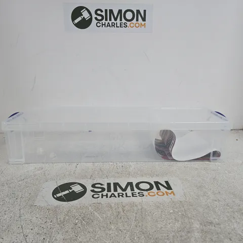 REALLY USEFUL 22L PLASTIC STORAGE BOX WITH LID CLEAR