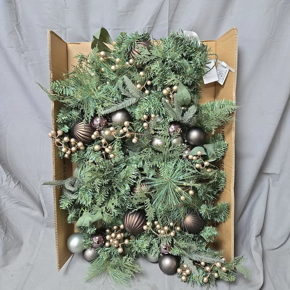 NORDIC PRE LIT CHRISTMAS GARLAND - 9FT