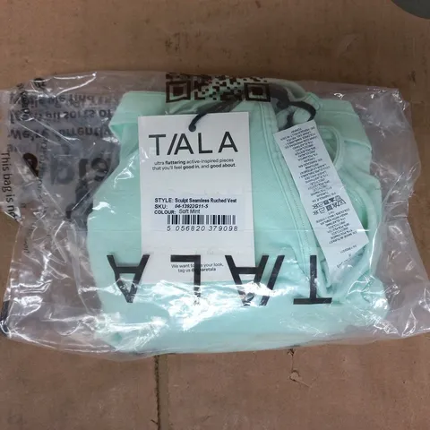 BAGGED T/ALA SCULPT SEAMLESS RUCHED VEST IN SOFT MINT SIZE SMALL