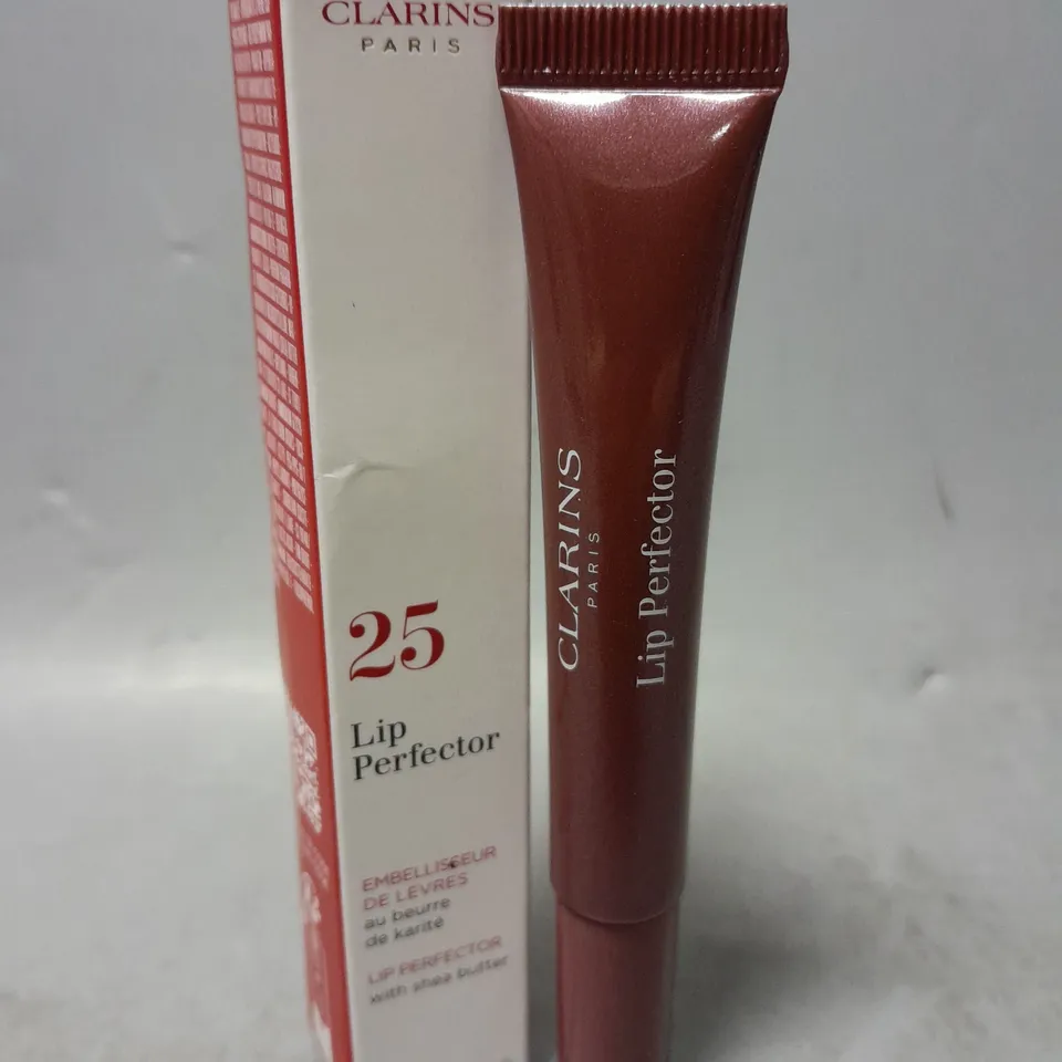 BOXED CLARINS LIP PERFECTOR 12ML #25 MULBERRY GLOW