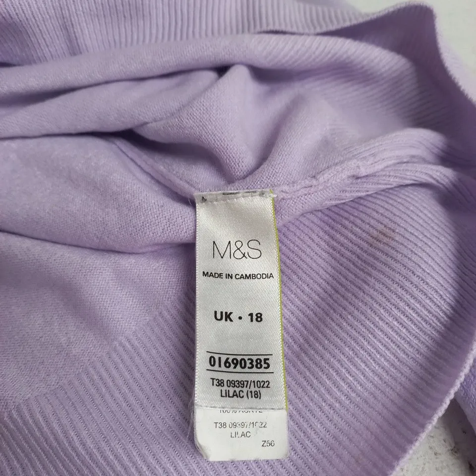 M&S WOMAN LILAC KNIT TOP – UK 18