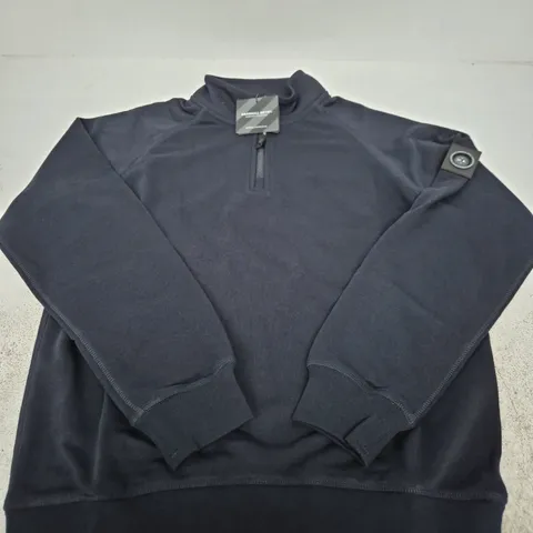 MARSHALL ARTIST SIREN 1/4 ZIP NAVY SWEATSHIRT – SIZE S