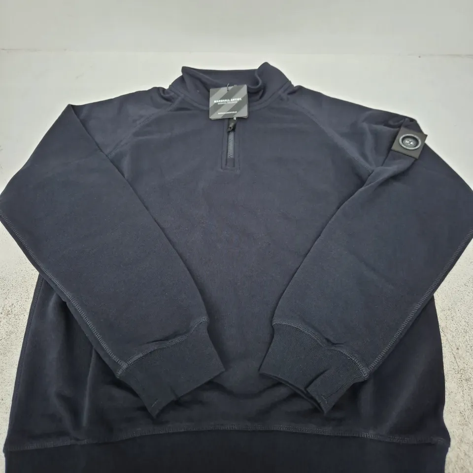 MARSHALL ARTIST SIREN 1/4 ZIP NAVY SWEATSHIRT – SIZE S