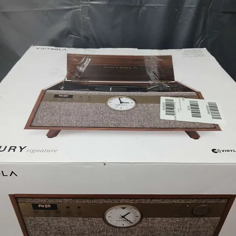 BOXED VICTROLA CENTURY 6-IN-1 MUSIC CENTRE WITH CLOCK