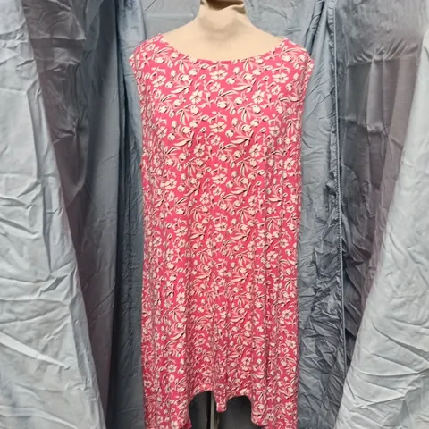 YOURS WOMEN'S PINK FLORAL DRESS – UK 20
